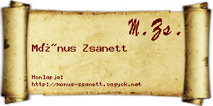 Mónus Zsanett névjegykártya