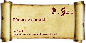 Mónus Zsanett névjegykártya